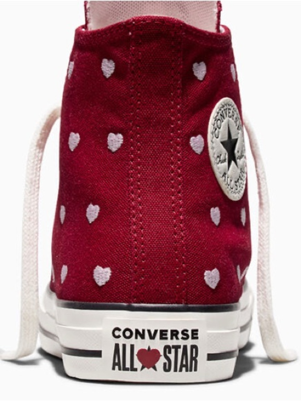 Converse Chuck Taylor All Star High Top Shoes Hearts Red Sneaker Youth Size 5.5 - Picture 8 of 12